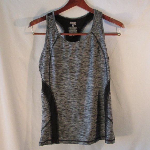 Danskin Now Women's DRI-MORE Tank Top M (8-10) GrayBlk\Wht w\ Inner Bra … - Picture 1 of 6